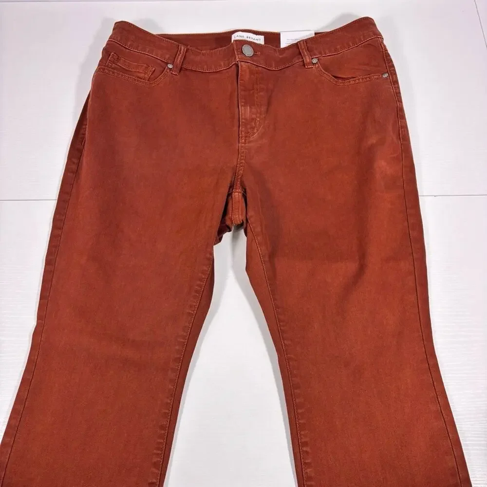 NWT Lane Bryant Signature Fit MidRise Super Stretch Jeans Warm Rust Size 16 1008